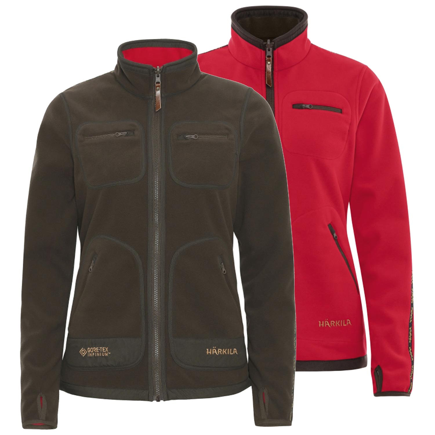  Härkila Giacca reversibile da donna Kamko (marrone/rosso) - Giacche da caccia
