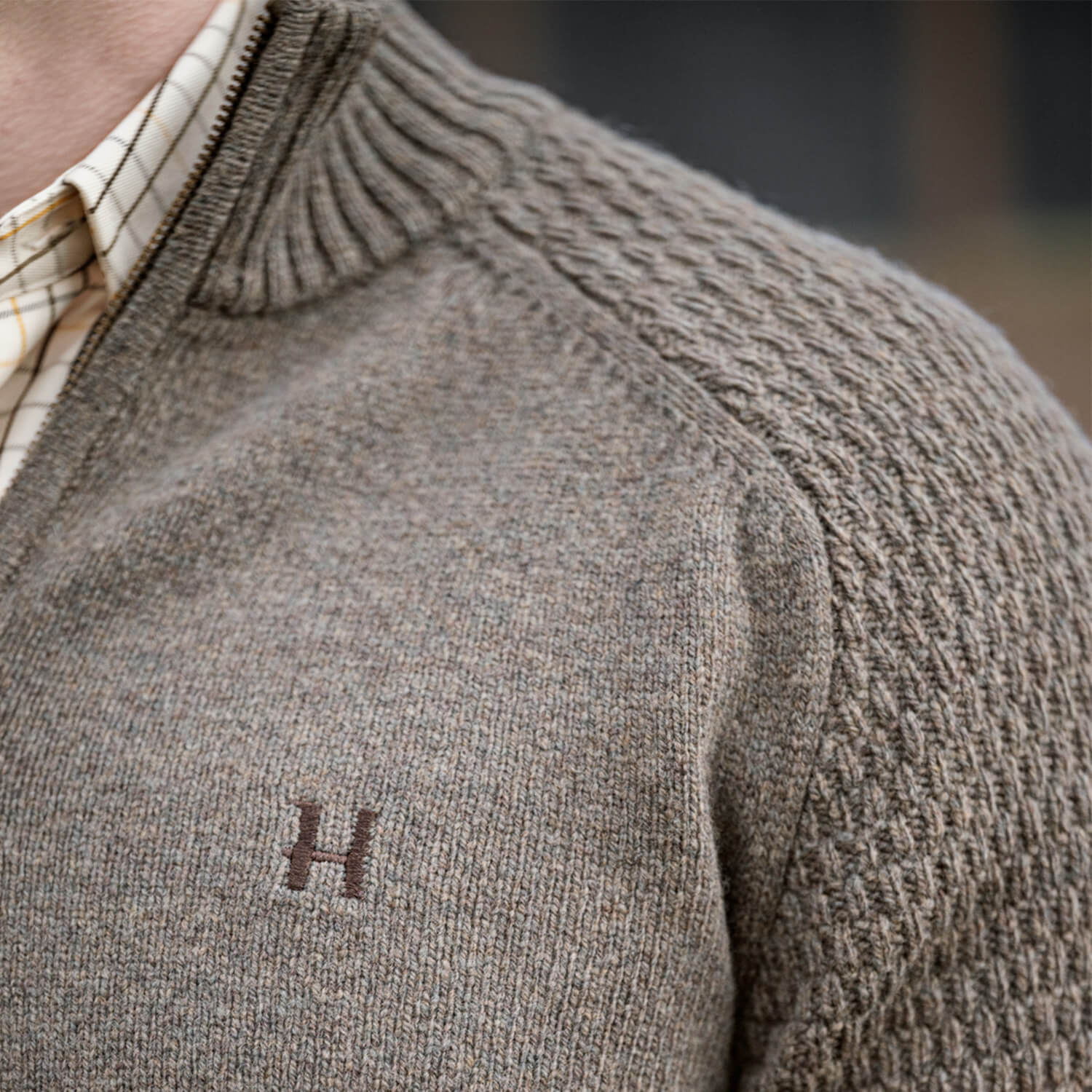 Härkila Strickpullover Half-Zip Vincent Merino (Dark Sand)
