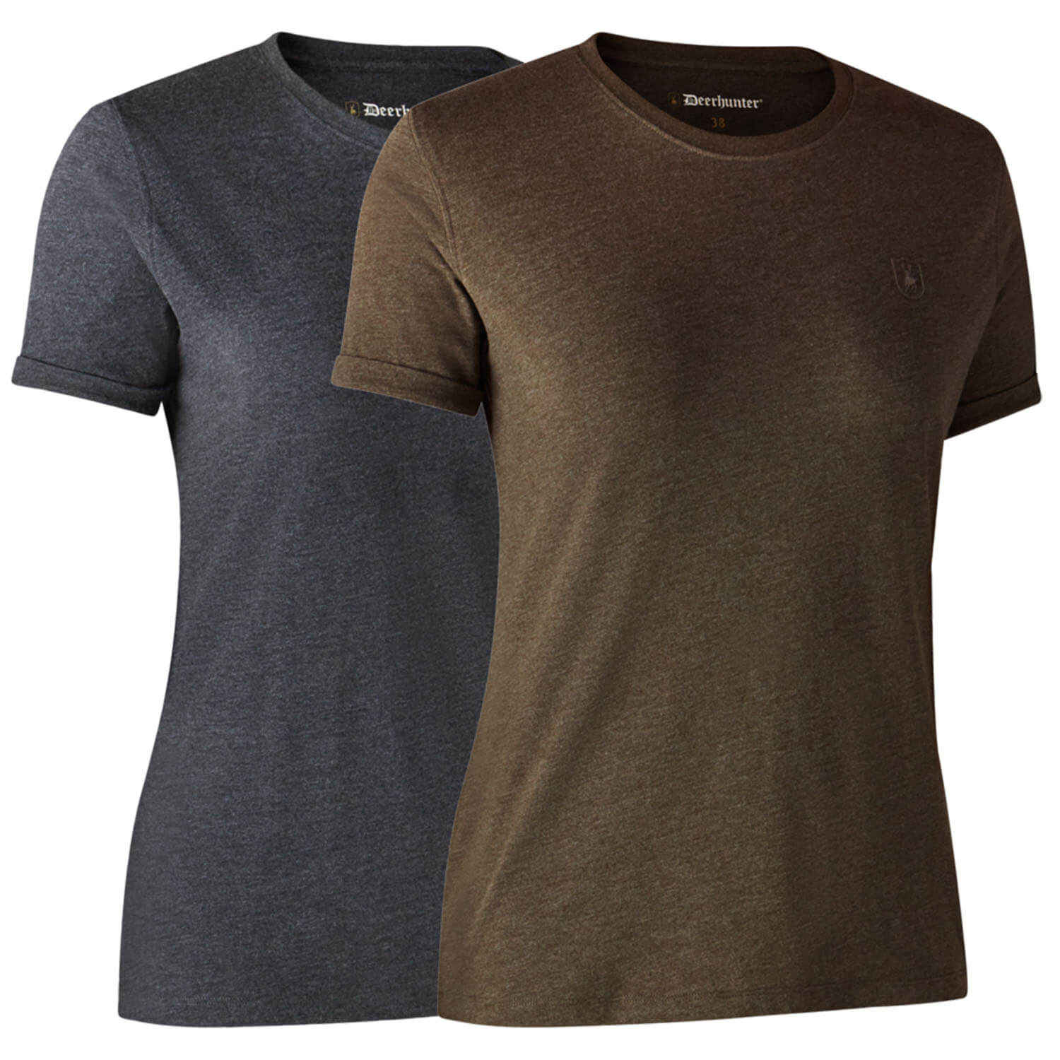  Deerhunter T-shirt da donna basic 2-pack (marrone/grigio) - Camicette e camicie