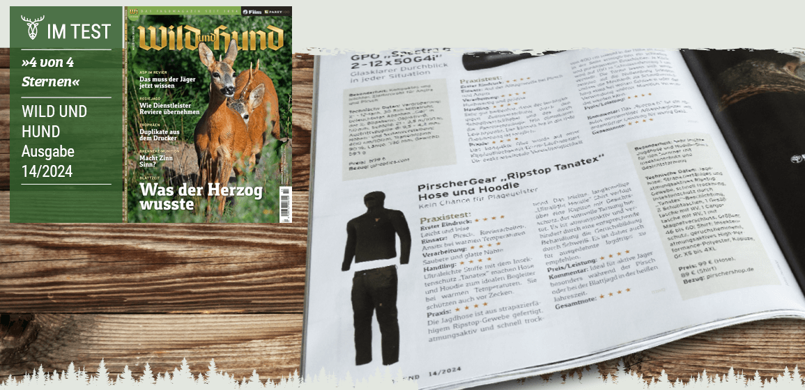 Pirscher Gear Tanatex Ripstop Insektenschutzkleidung im Test bericht vom Jagdmagazin Wild und Hund