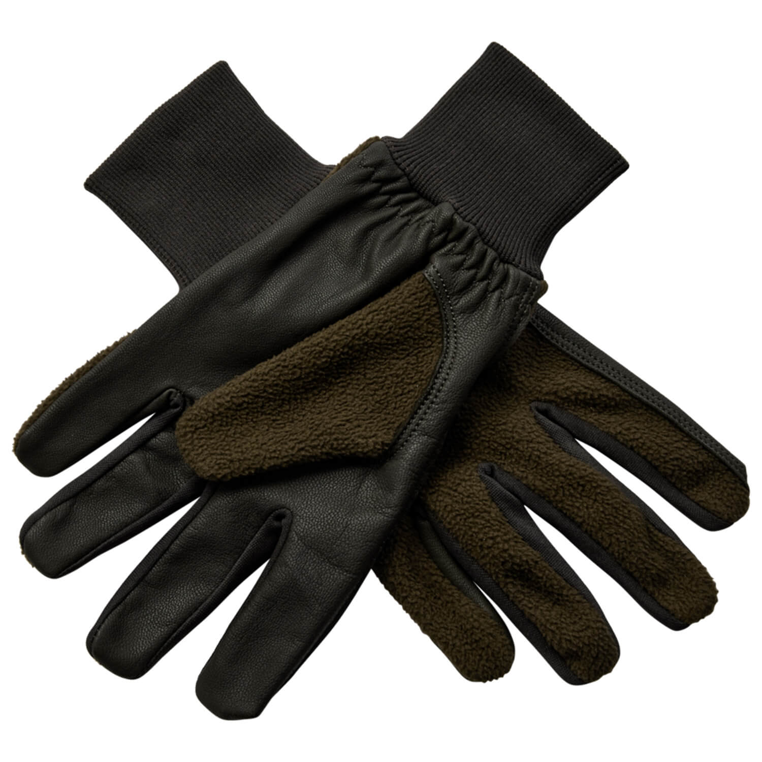 Deerhunter Fleecehandschuhe mit Leder (Art Green)