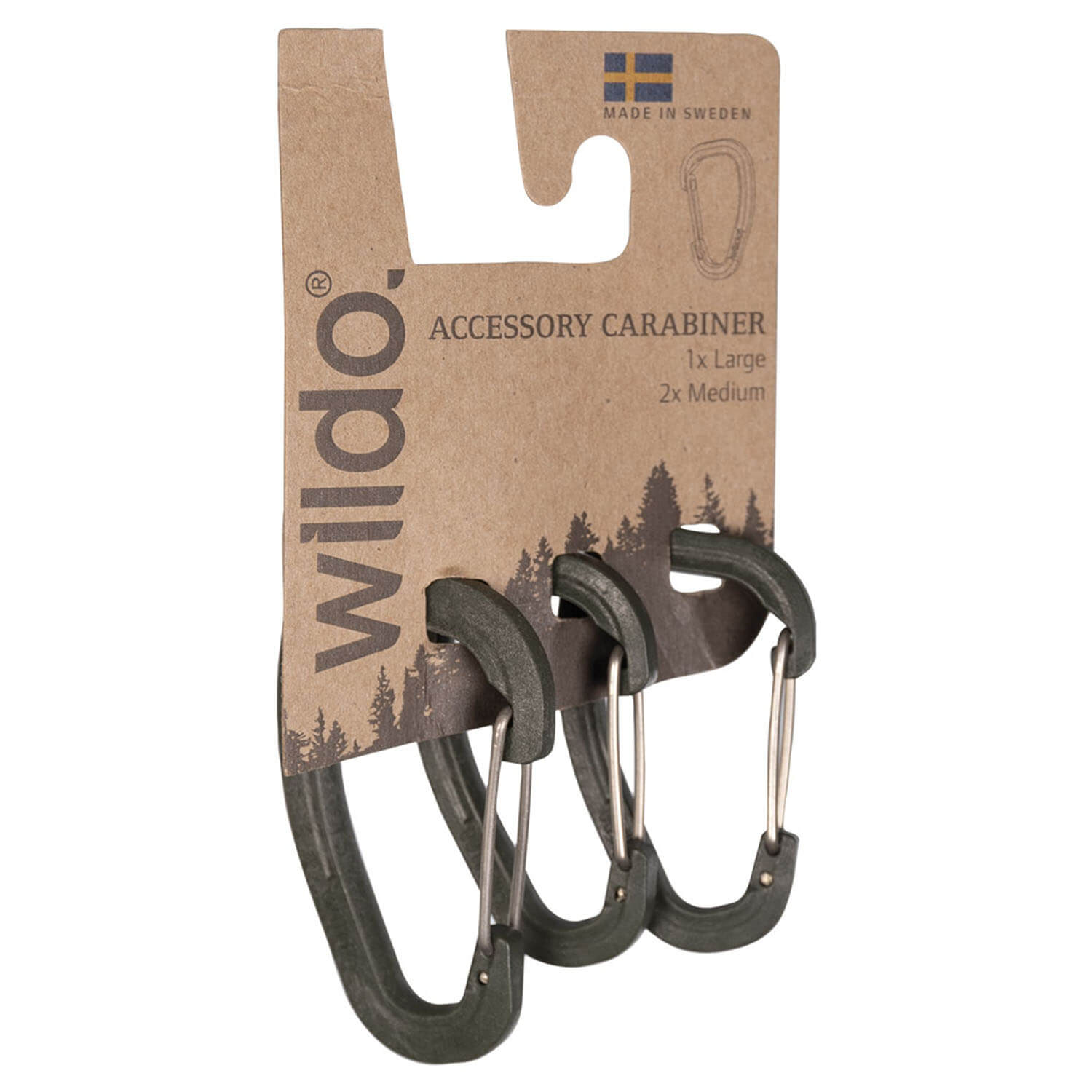  MIL-TEC Set di moschettoni Wildo (oliva) - Attrezzi forestali
