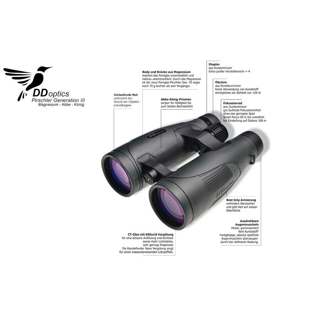  DDoptics Binocolo Pirschler 12x56 Gen. 3