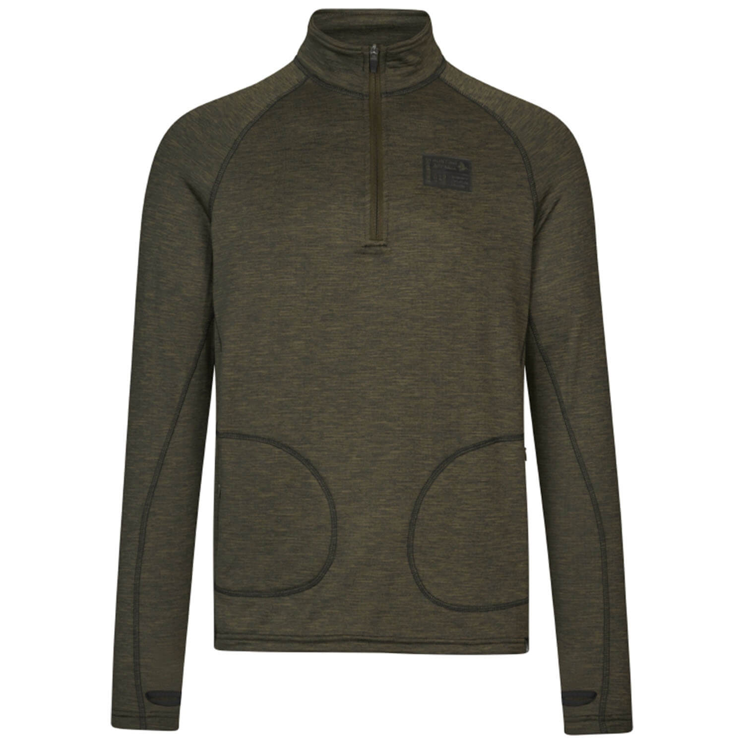  Seeland Mezza zip Peak (verde pino melange) - Magliette da caccia