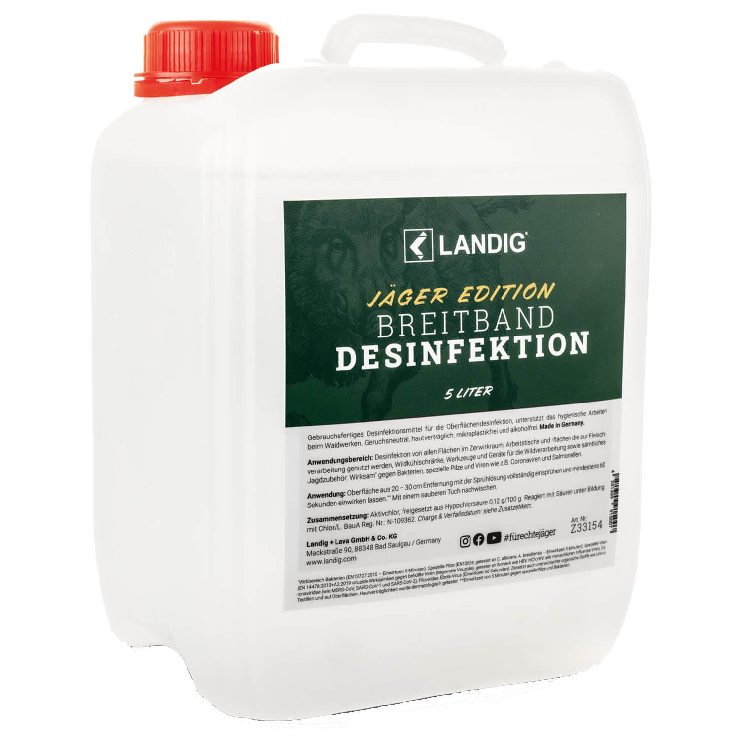  Landig Tanica di ricarica per disinfettante 5L - Attrezzatura da caccia