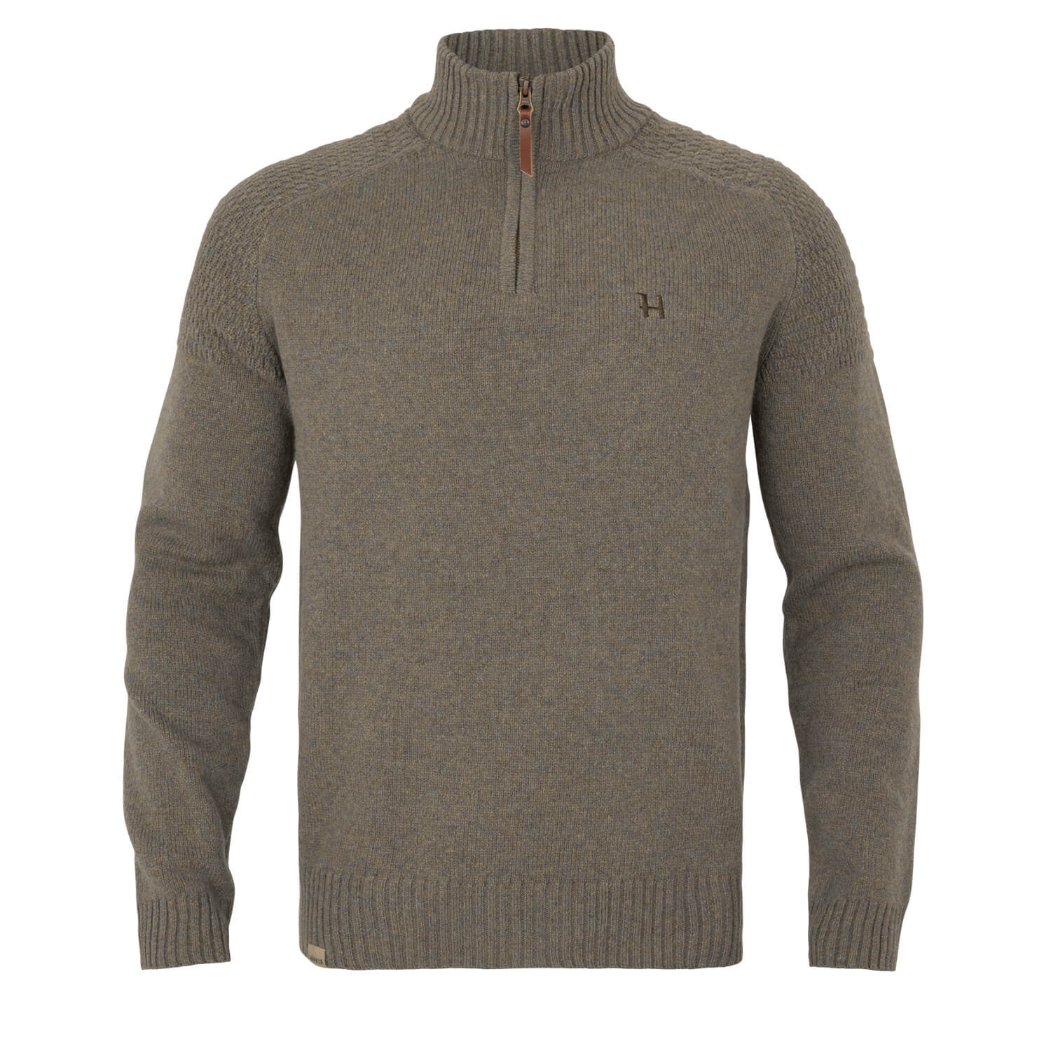 Härkila Strickpullover Half-Zip Vincent Merino (Dark Sand) - Jagdbekleidung Herren