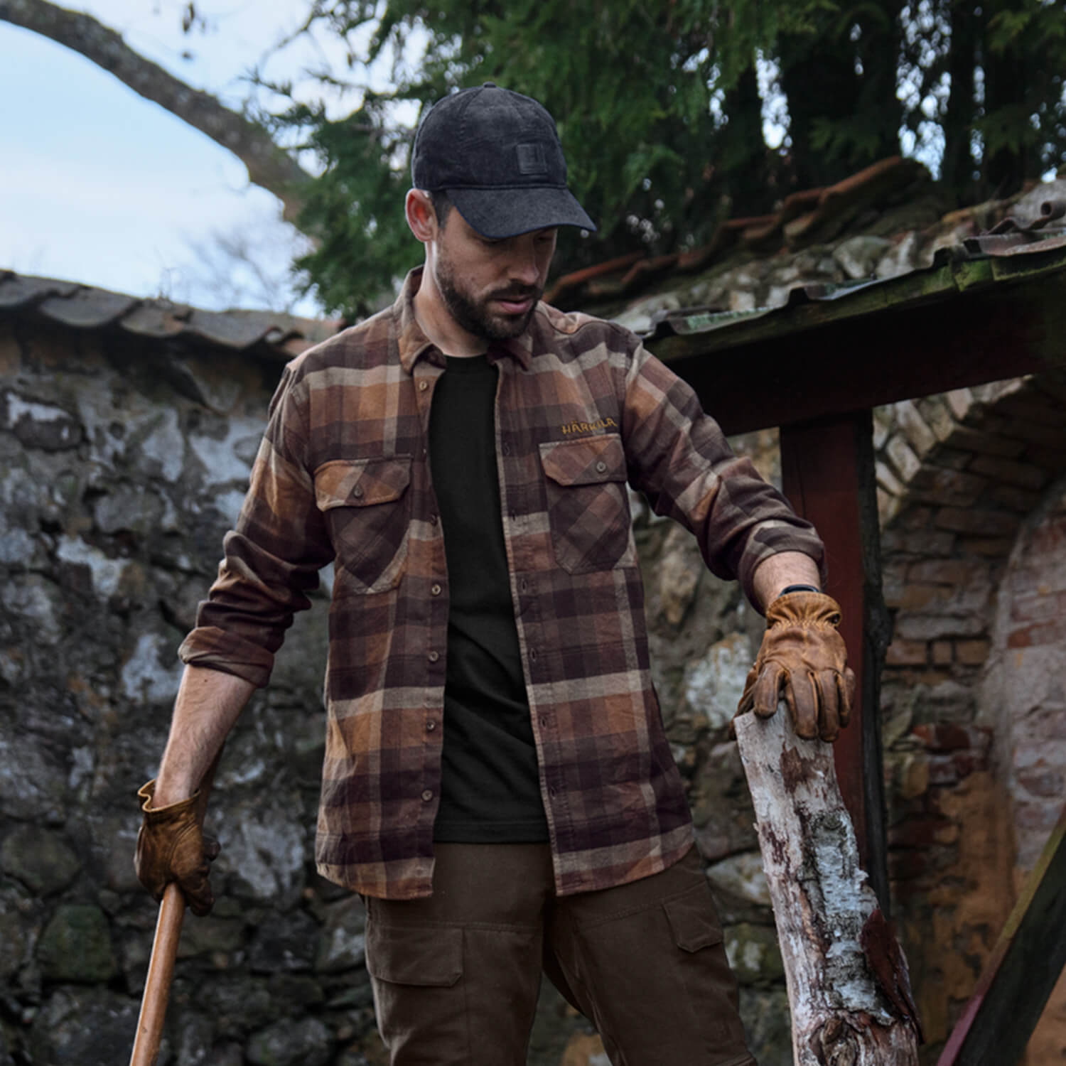  Härkila Asmund Hunting Shirt (Rust Brown Check)