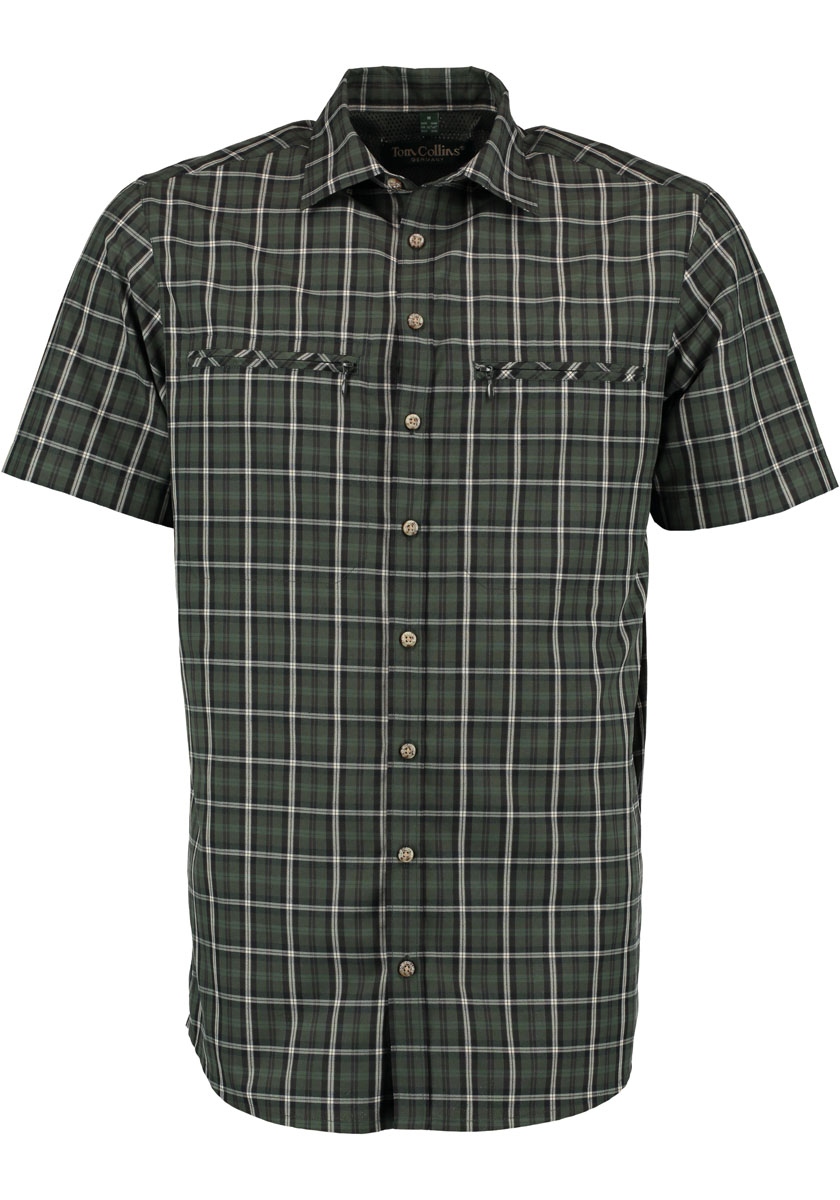  Tom Collins Camicia a maniche corte regular fit (verde scuro) - Camicie da caccia