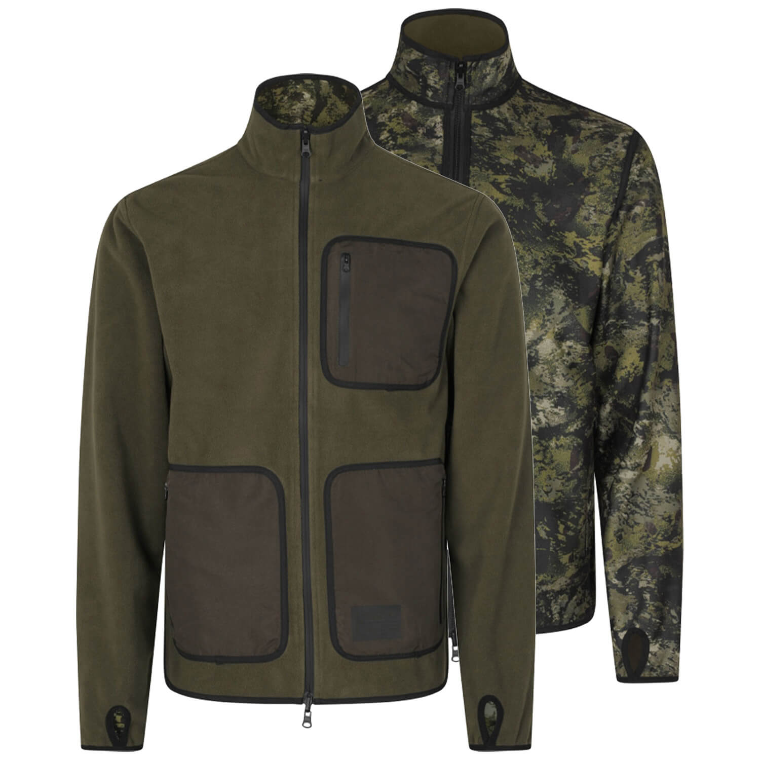  Seeland Giacca in pile reversibile Rogue (verde pino/verde visone) - Battuta di caccia
