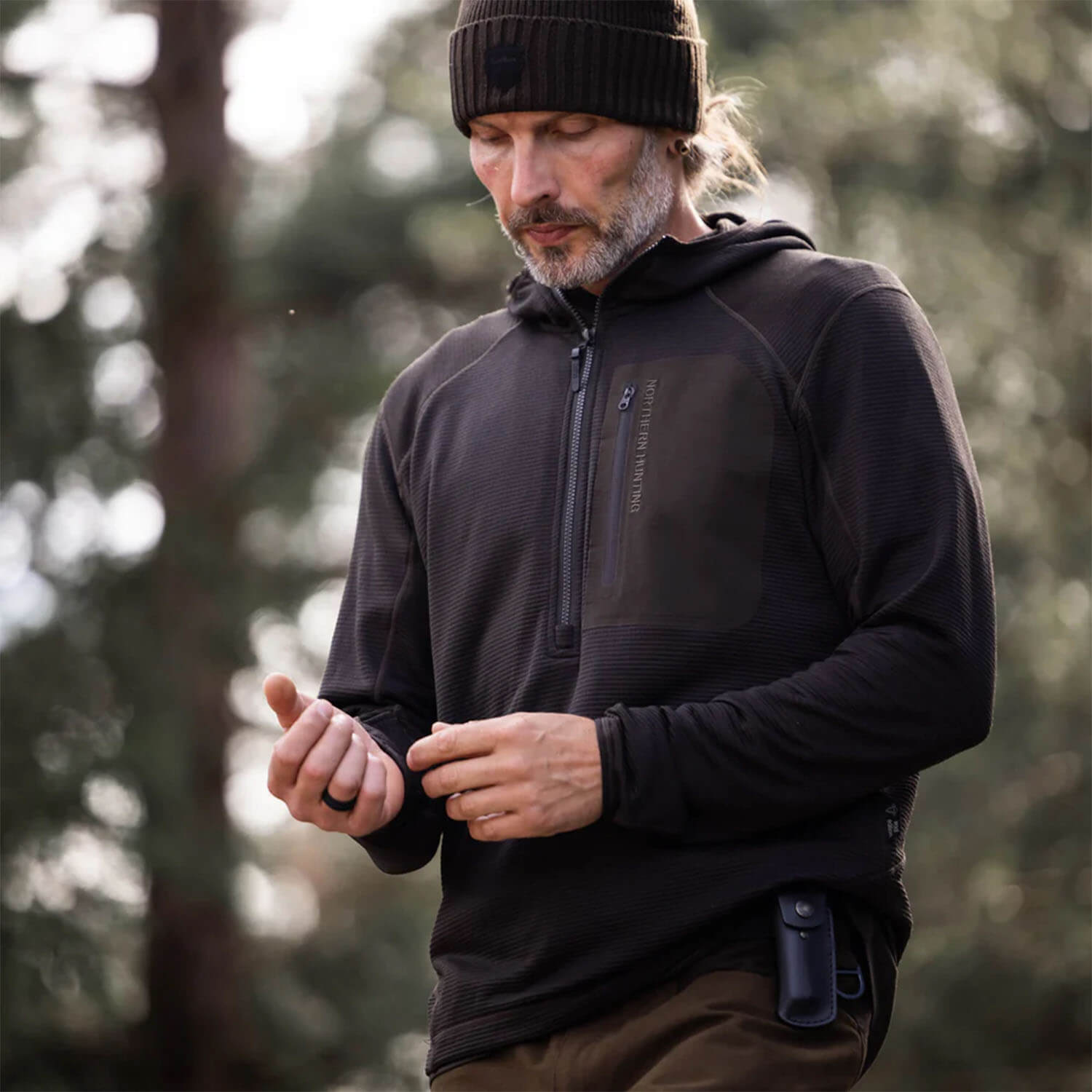  Northern Hunting Rolf con mezza zip (verde scuro)
