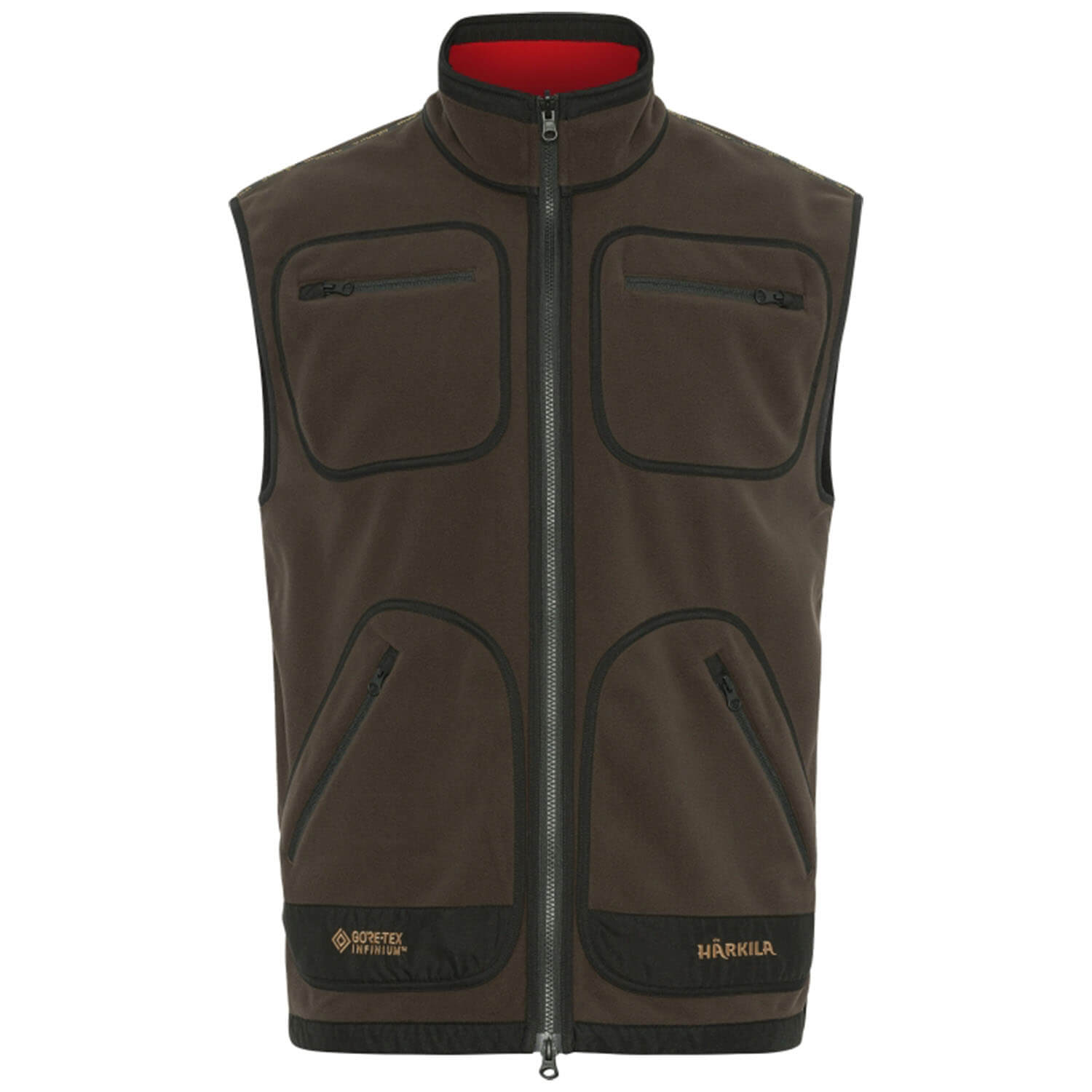  Härkila Gilet in pile Kamko (marrone/rosso)