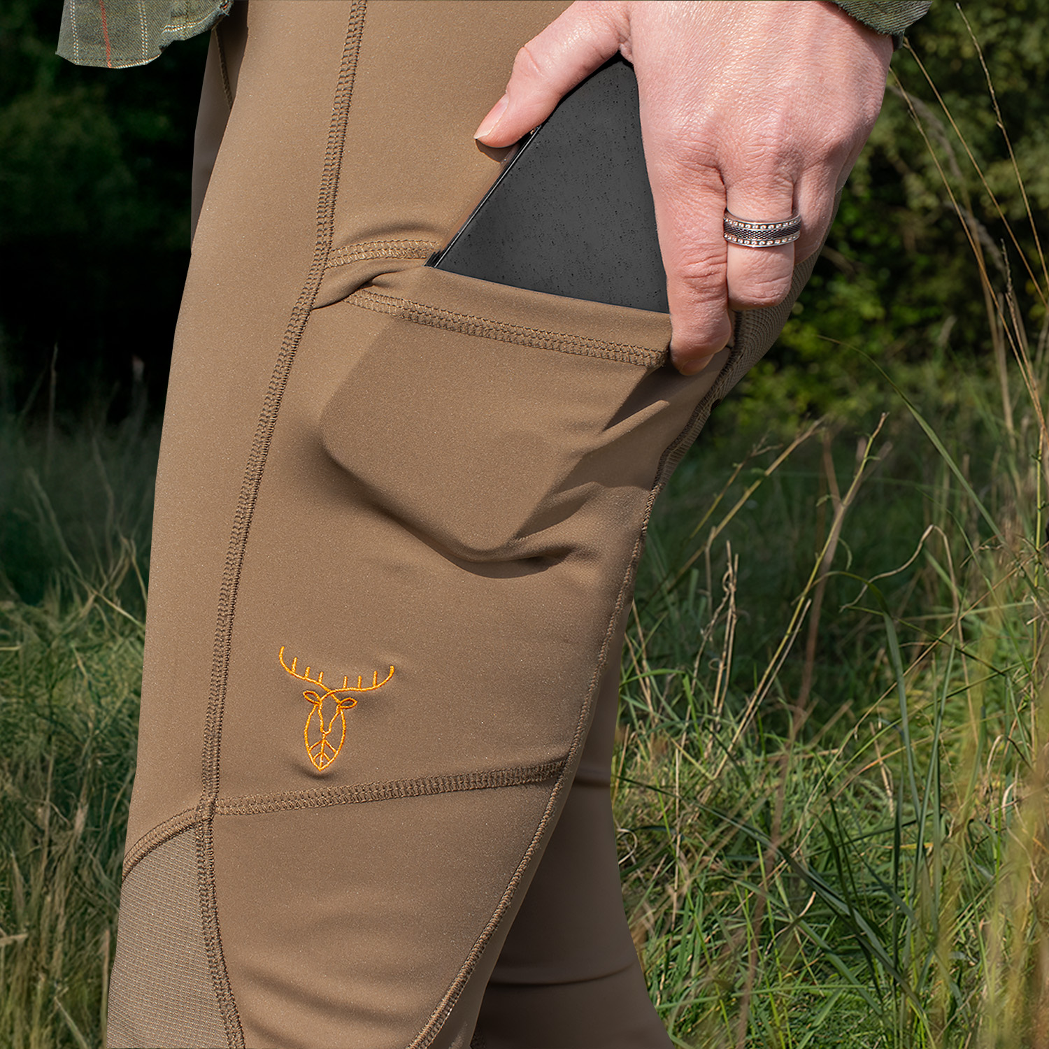  Pirscher Gear Leggings da donna (marrone/rinforzato)