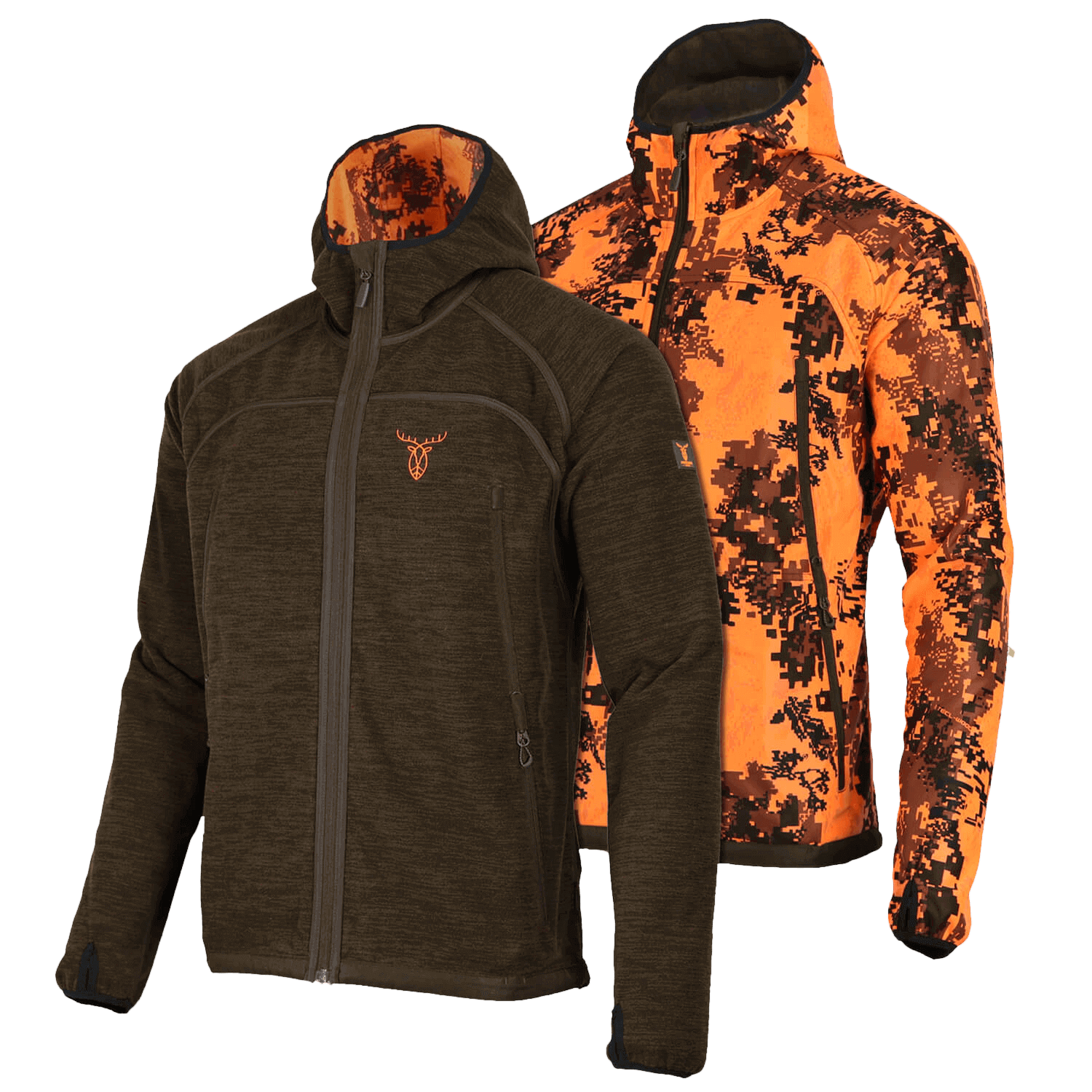  Pirscher Gear Giacca con cappuccio in pile reversibile (blaze/marrone) - Tipi di caccia