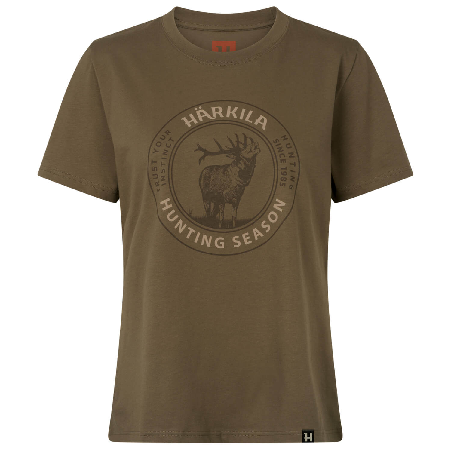 Härkila women T-shirt Stag Badge (Sand)