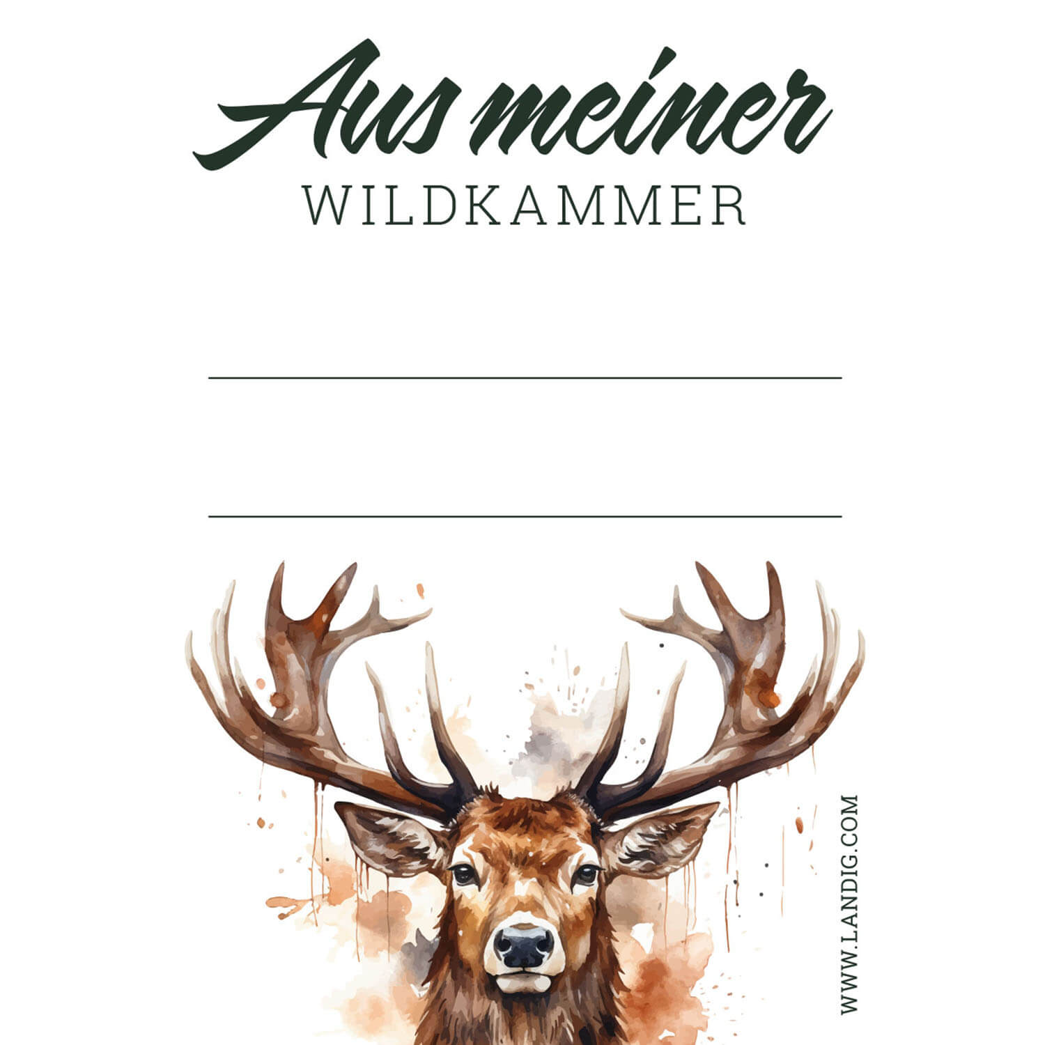 Landig Etichette di caccia "Dalla mia WILDKAMMER - Attrezzatura da caccia