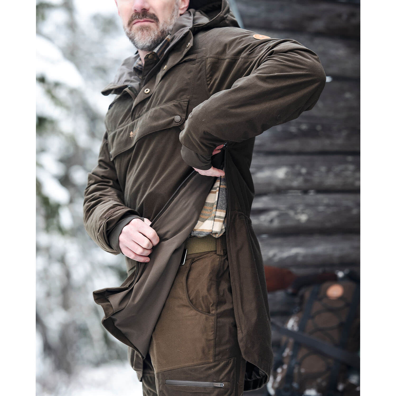  Pinewood anorak Furudal Hunters 2L (Marrone scamosciato)