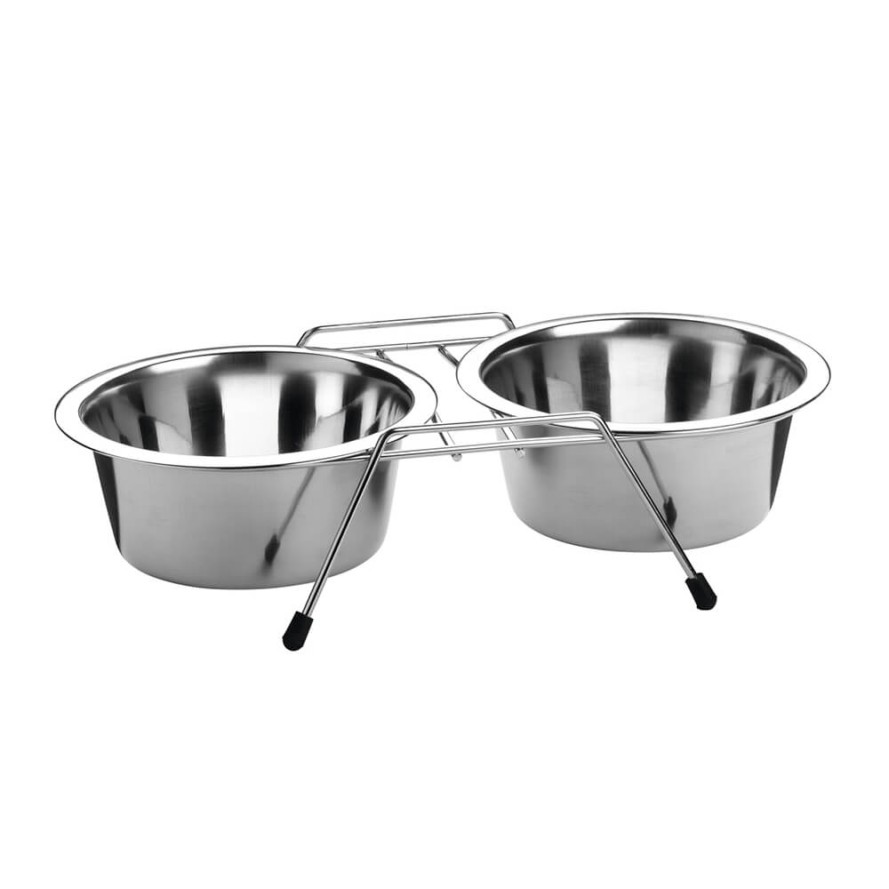  Hunter Doppia vasca in acciaio inox - Cibo per cani