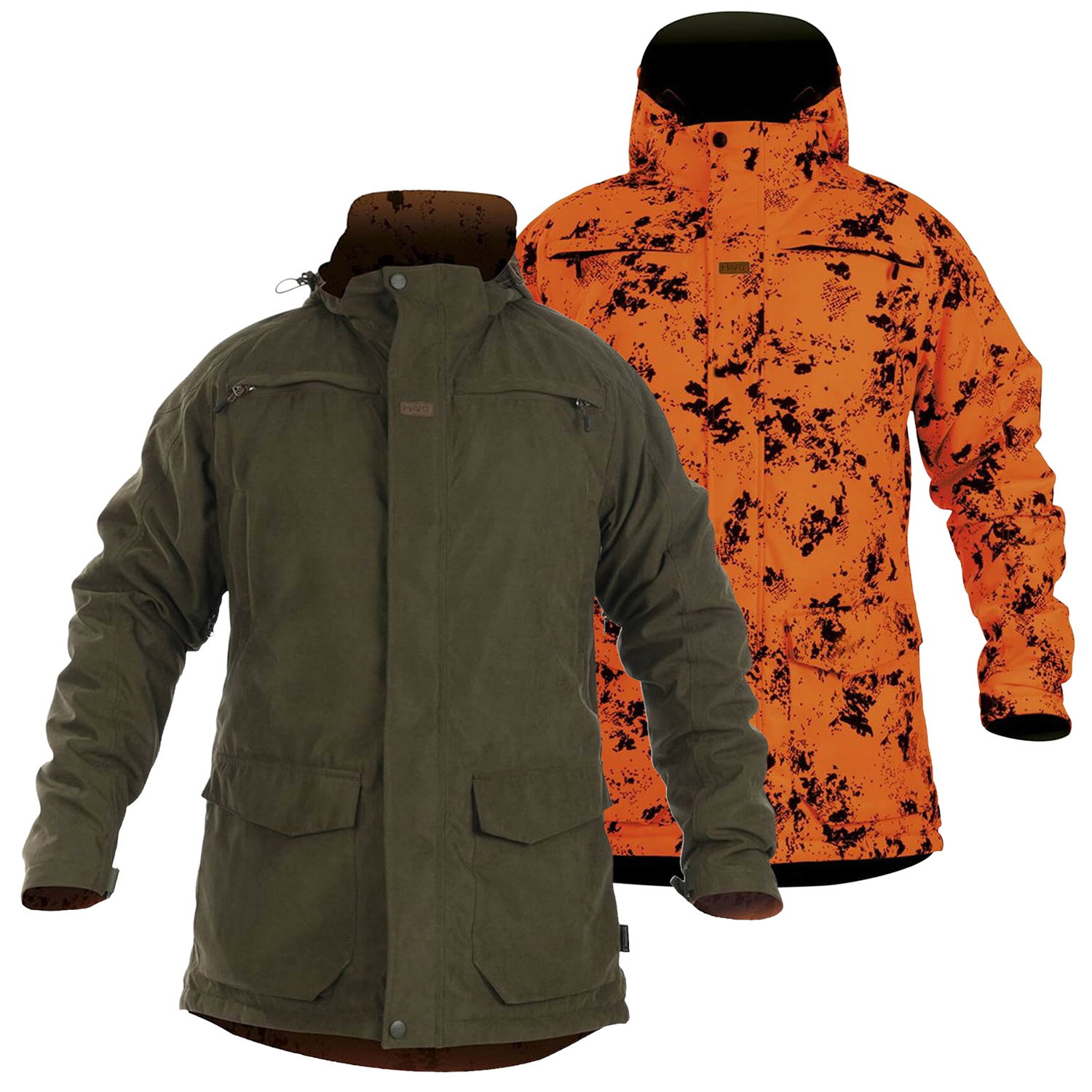 Hart Wende-Winterjacke Taunus 3R-J (Dark Olive/HV Camo) - Jagdbekleidung Herren